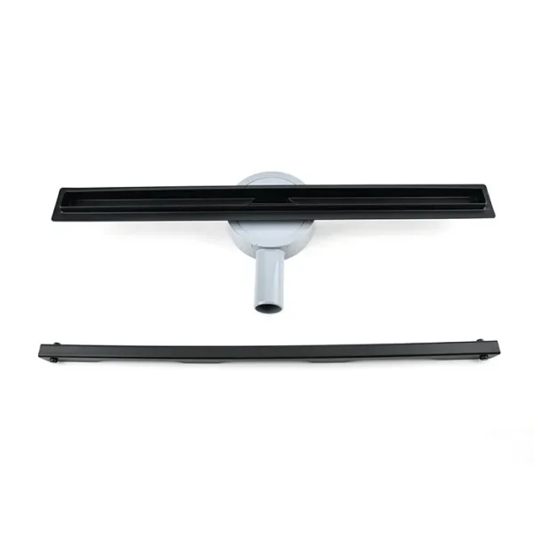 Canalina doccia slim Nero, Iperinox con griglia - lunghezza 60 cm - Iperinox