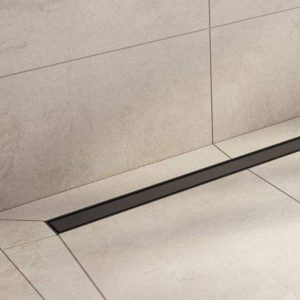 Canalina doccia, nero opaco, con inserto piastrellabile, in acciaio inox, 90 cm - Iperinox