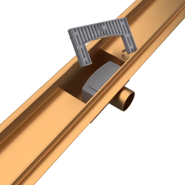 Canalina doccia gold, con inserto piastrellabile, in acciaio inox, 70 cm - Iperinox