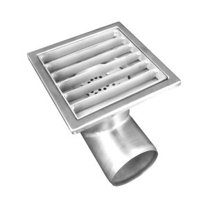 Chiusino a griglia 200x200 scarico laterale in acciaio inox - Iperinox