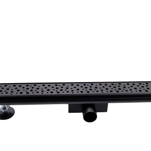 Canalina doccia nero opaco con griglia Chaos, in acciaio inox, 70 cm - Iperinox