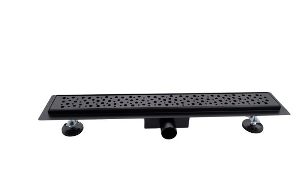 Canalina doccia nero opaco con griglia Chaos, in acciaio inox, 70 cm - Iperinox