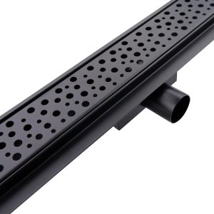 Canalina doccia nero opaco con griglia Chaos, in acciaio inox, 70 cm - Iperinox