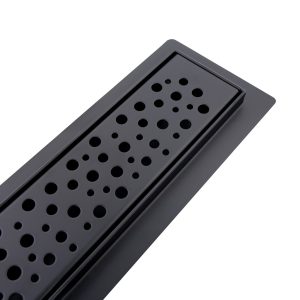 Canalina doccia nero opaco con griglia Chaos, in acciaio inox, 70 cm - Iperinox