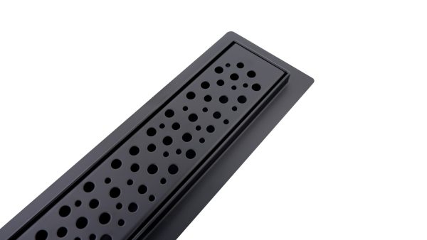 Canalina doccia nero opaco con griglia Chaos, in acciaio inox, 70 cm - Iperinox