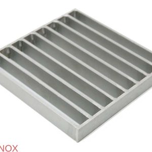 Chiusino a griglia profi 400×400 mm scarico laterale in acciaio inox - Iperinox