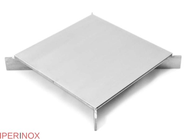 Chiusino a griglia profi 400×400 mm scarico laterale in acciaio inox - Iperinox