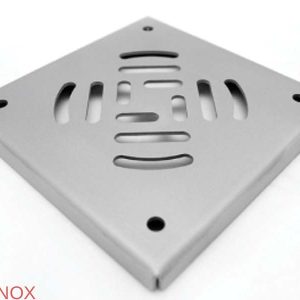 Chiusino a griglia telescopico profi 250×250 mm scarico laterale in acciaio inox - Iperinox