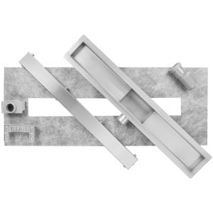 Canalina doccia con griglia Piatta, in acciaio inox , 40 cm - Iperinox