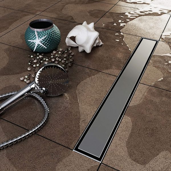 Canalina doccia con griglia Piatta, in acciaio inox , 40 cm - Iperinox