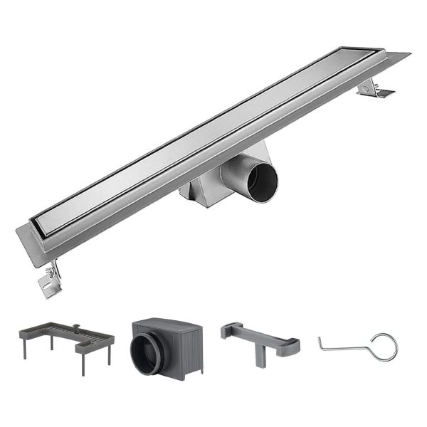 Canalina doccia con griglia Piatta, in acciaio inox , 40 cm - Iperinox