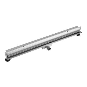Scarico doccia a parete, con inserto piastrellabile, in acciaio inox, 60 cm - Iperinox