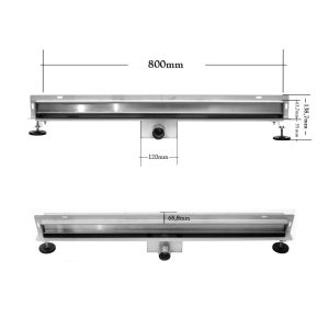 Scarico doccia a parete, con inserto piastrellabile, in acciaio inox, 60 cm - Iperinox