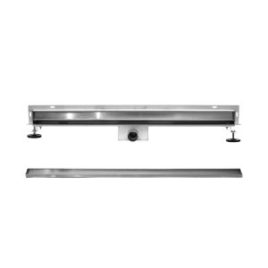 Scarico doccia a parete, con inserto piastrellabile, in acciaio inox, 60 cm - Iperinox