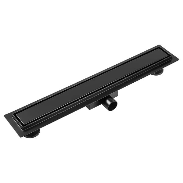 Canalina doccia, nero opaco, con inserto piastrellabile, in acciaio inox, 90 cm - Iperinox