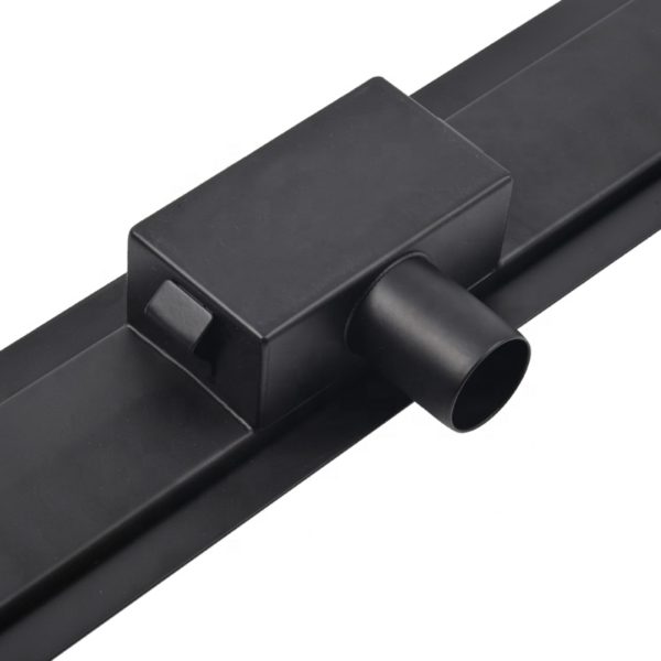 Canalina doccia, nero opaco, con inserto piastrellabile, in acciaio inox, 90 cm - Iperinox