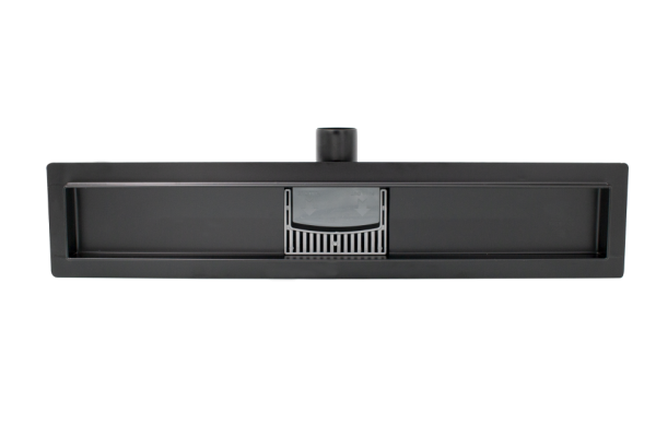 Canalina doccia nero opaco con griglia Chaos, in acciaio inox, 70 cm - Iperinox