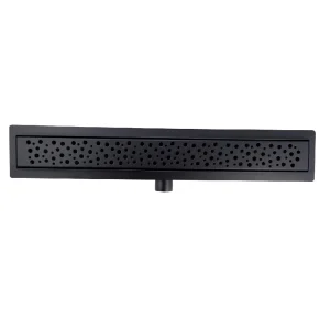 Canalina doccia nero opaco con griglia Chaos, in acciaio inox, 90 cm - Iperinox