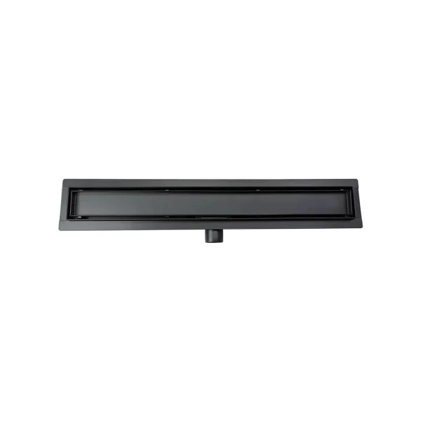 Canalina doccia, nero opaco, con inserto piastrellabile, in acciaio inox, 90 cm - Iperinox