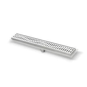 Canalina doccia Premium, griglia wave in, scarico verticale, in acciaio inox, 80 cm - Iperinox