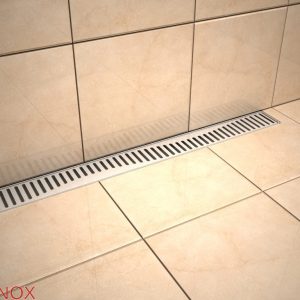 Canalina doccia Premium, griglia wave in, scarico verticale, in acciaio inox, 60 cm - Iperinox