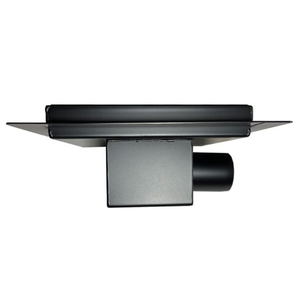 Piletta doccia nero opaco, con inserto piastrellabile, scarico laterale, in acciaio inox, 150x150 mm - Iperinox