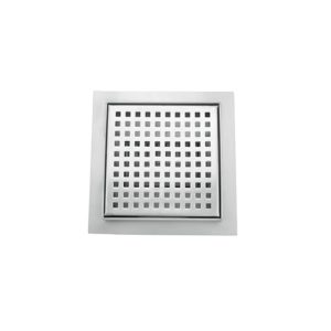 Piletta doccia con griglia square, scarico laterale, in acciaio inox, 150x150 mm - Iperinox