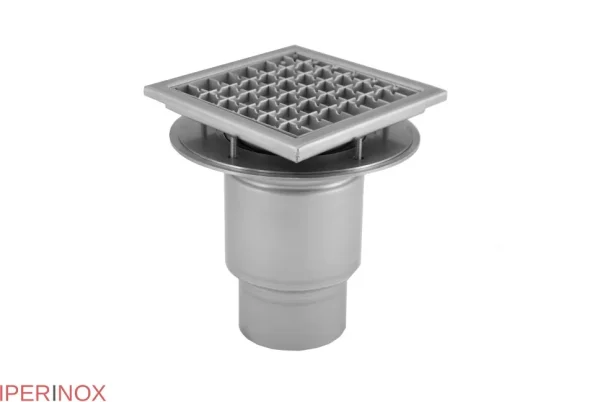 Chiusino a griglia telescopico profi 200x200 scarico verticale in aciaio inox - Iperinox