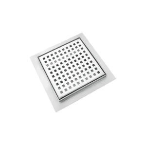 Piletta doccia con griglia square, scarico laterale, in acciaio inox, 150x150 mm - Iperinox