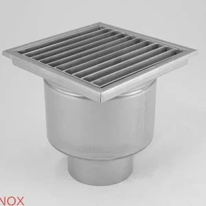 Chiusino a griglia profi 400x400 mm scarico verticale in acciaio inox - Iperinox
