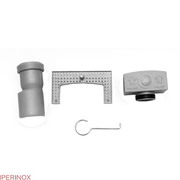 Piletta doccia con grilia piatta, scarico laterale, in acciaio inox, 150x150 mm - Iperinox